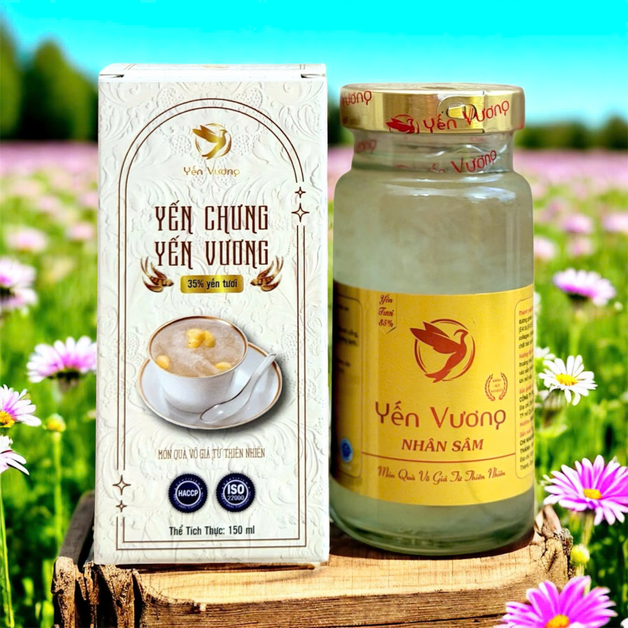 Hũ yến Vương 140ml có hộp Nhân Sâm